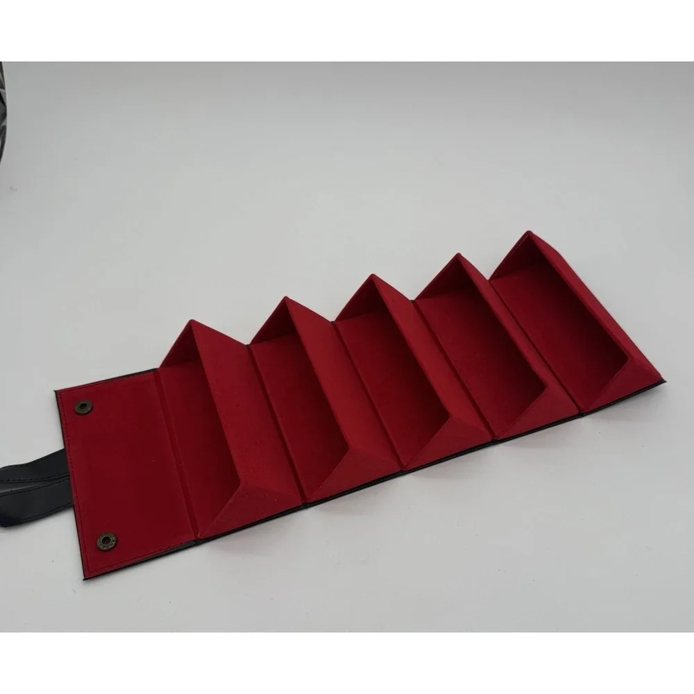 5 Slot Hanging Sunglasses Organizer‎ Travel Case Black Red Storage NWOT